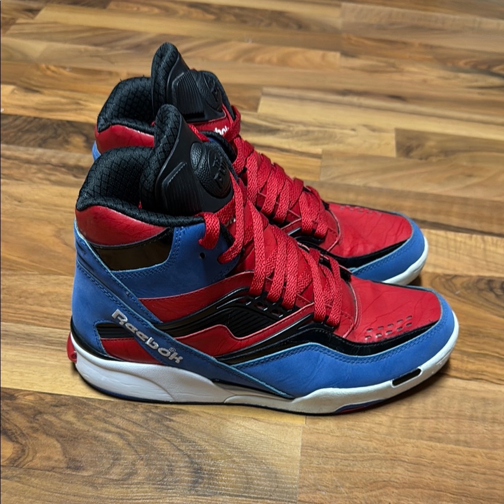 Reebok Twilight Zone Pump shoes Red/Blue/Black Men’s size 8 Spider-Man